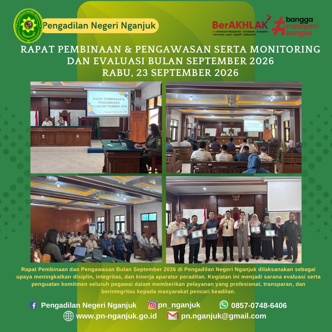 Pengadilan Negeri Nganjuk Gelar Rapat Pembinaan dan Pengawasan Bulan September 2026
